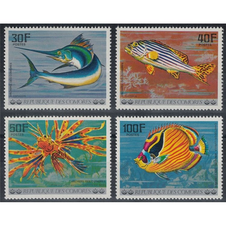 COMORE 1977 Pesci 4v MNH**