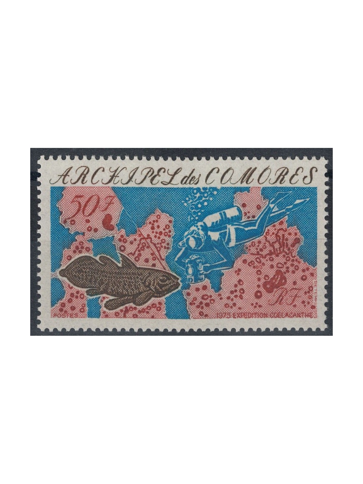 COMORE 1975 Spedizione Coelacanthe MNH**