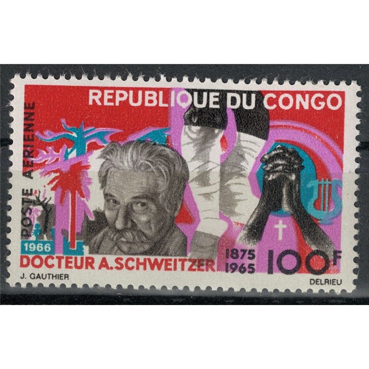 CONGO (BRAZZAVILLE) 1966 Albert Schweitzer, airmail MNH**