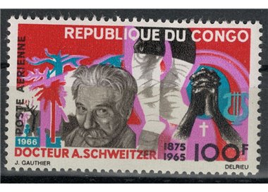 CONGO (BRAZZAVILLE) 1966 Albert Schweitzer, posta aerea MNH**