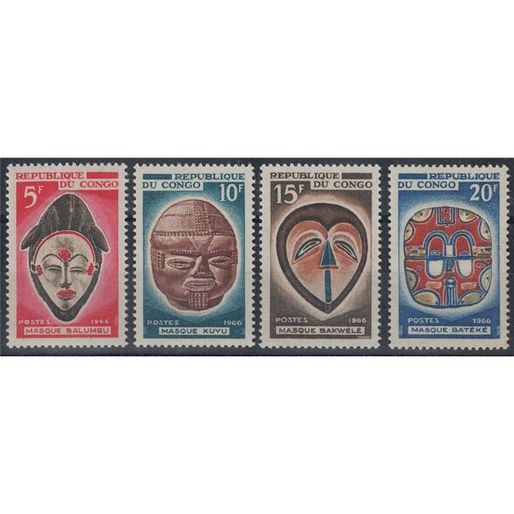 CONGO (BRAZZAVILLE) 1966 Maschere 4v MNH**