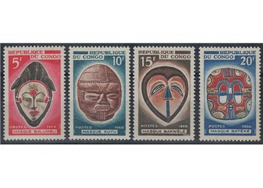 CONGO (BRAZZAVILLE) 1966 Maschere 4v MNH**