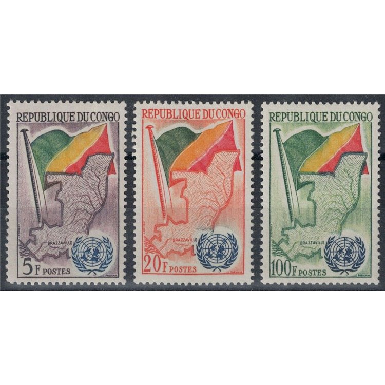 CONGO (BRAZZAVILLE) 1961 Ammissione ONU 3v MNH**