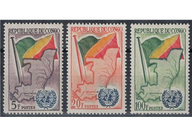 CONGO (BRAZZAVILLE) 1961 UN Admission 3v MNH**
