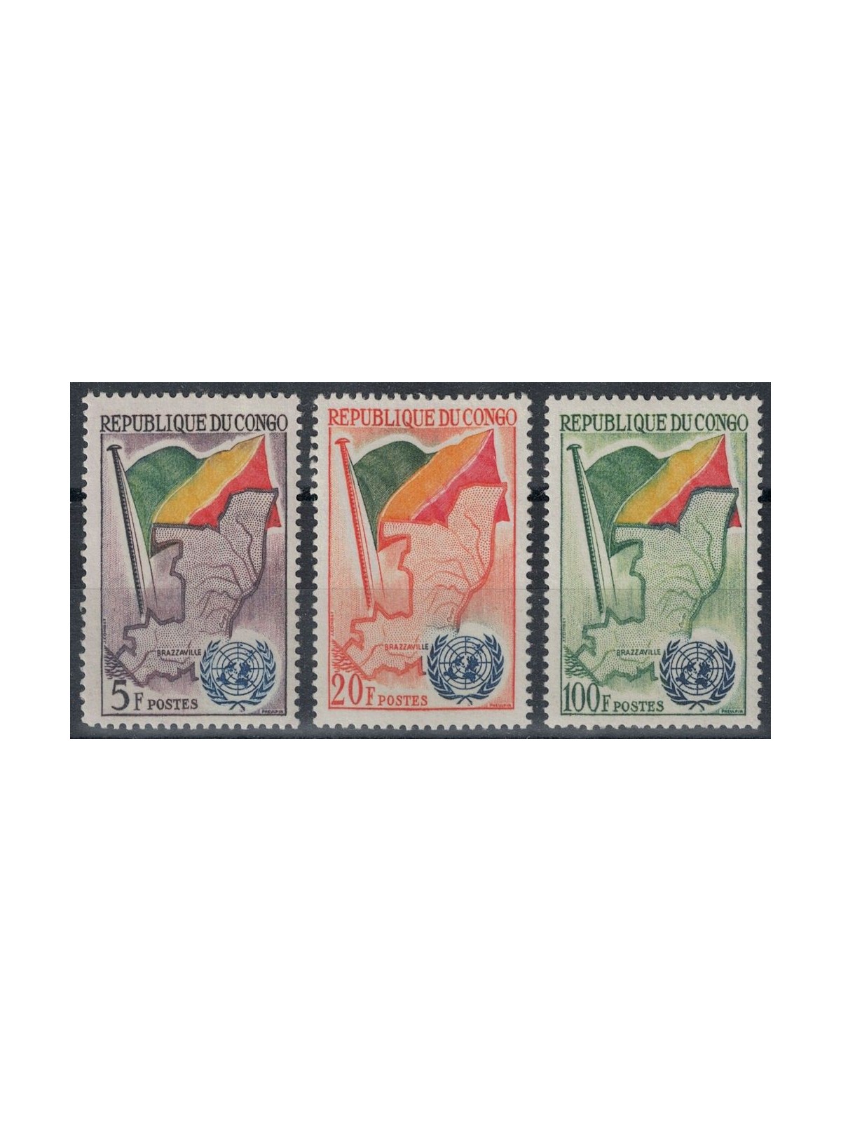 CONGO (BRAZZAVILLE) 1961 UN Admission 3v MNH**