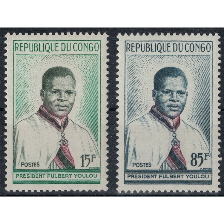 CONGO (BRAZZAVILLE) 1960 Abbé Fulbert Youlou 2v MNH**