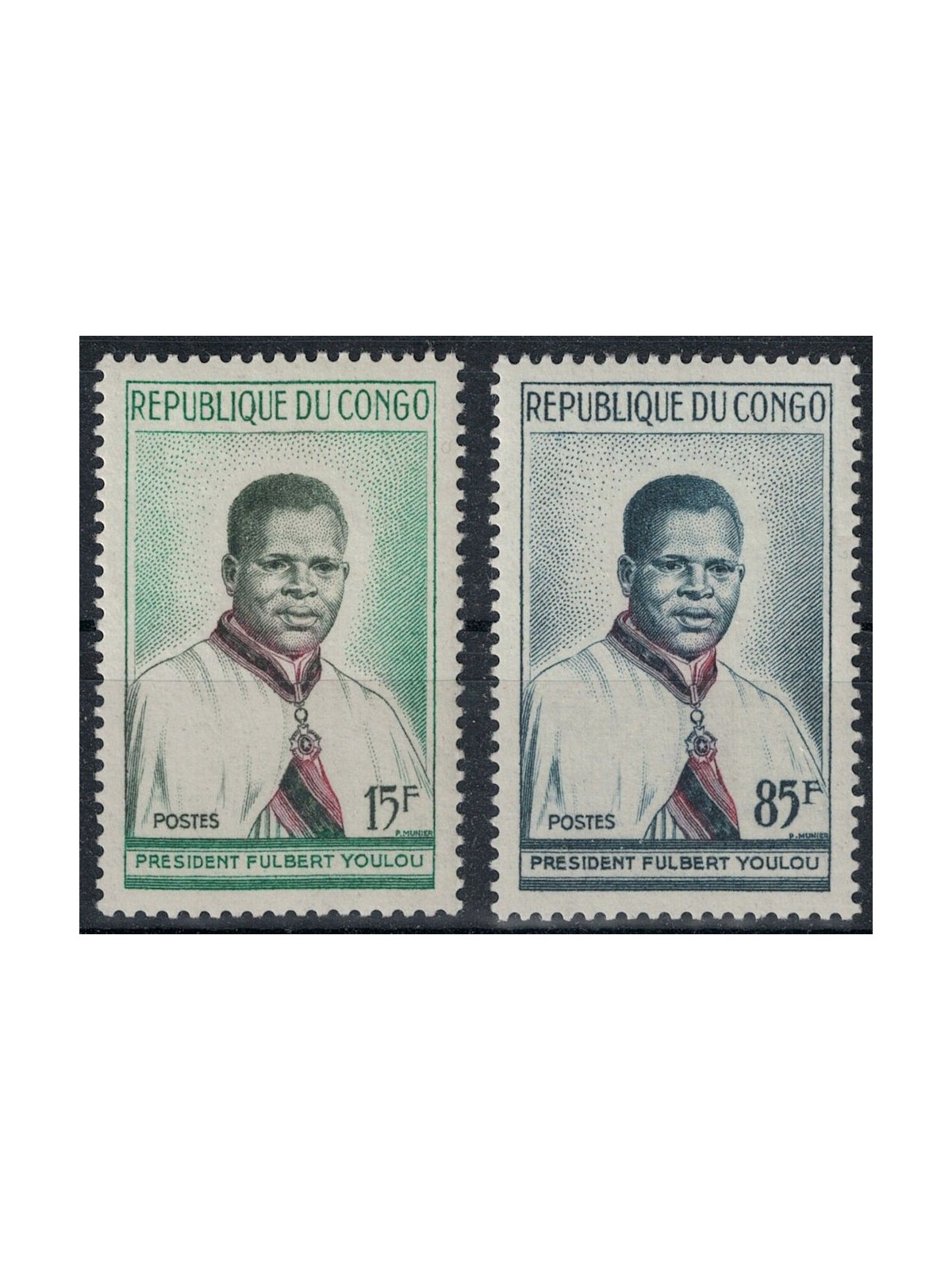 CONGO (BRAZZAVILLE) 1960 Abbé Fulbert Youlou 2v MNH**