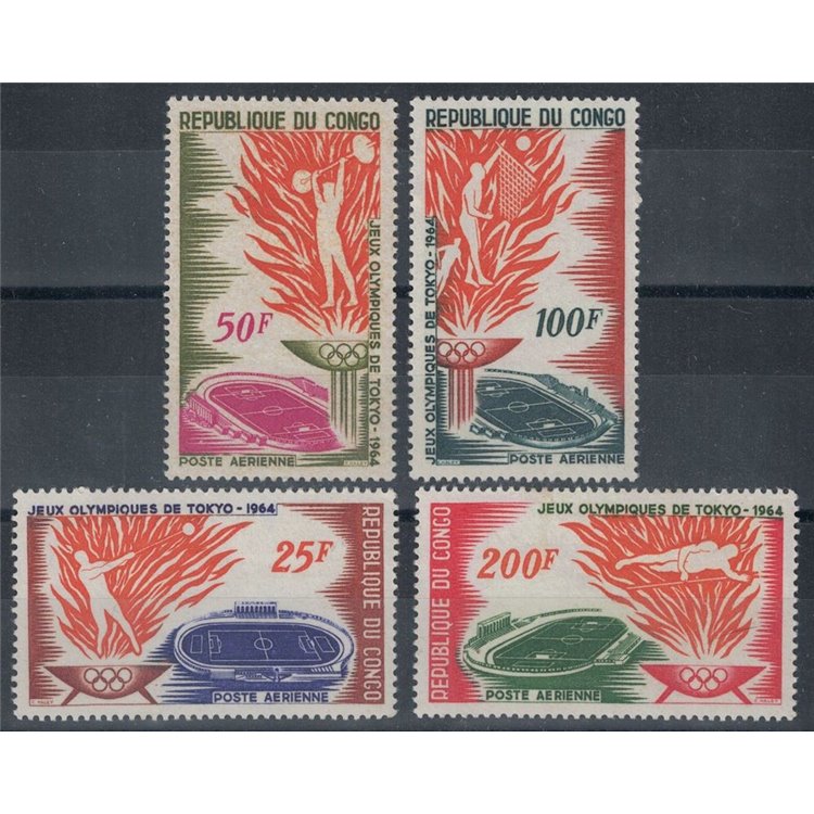 CONGO (BRAZZAVILLE) 1964 Giochi Olimpici, posta aerea 4v MNH**