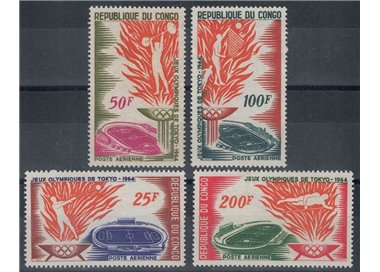 CONGO (BRAZZAVILLE) 1964 Olympic Games, airmail 4v MNH**