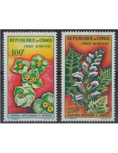 CONGO (BRAZZAVILLE) 1963 Fiori, posta aerea 2v MNH**