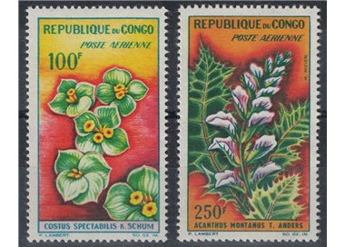 CONGO (BRAZZAVILLE) 1963 Fiori, posta aerea 2v MNH**