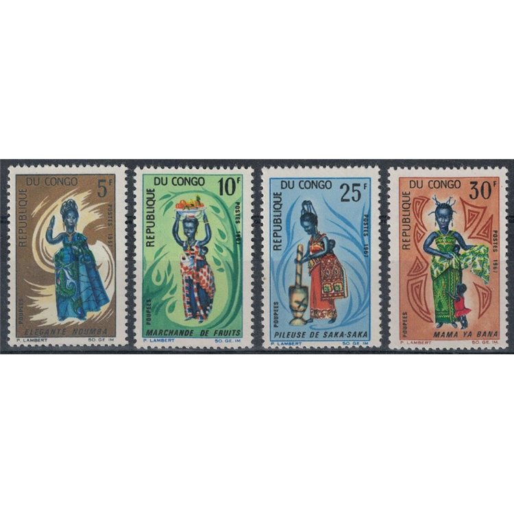 CONGO (BRAZZAVILLE) 1967 Dolls 4v MNH**