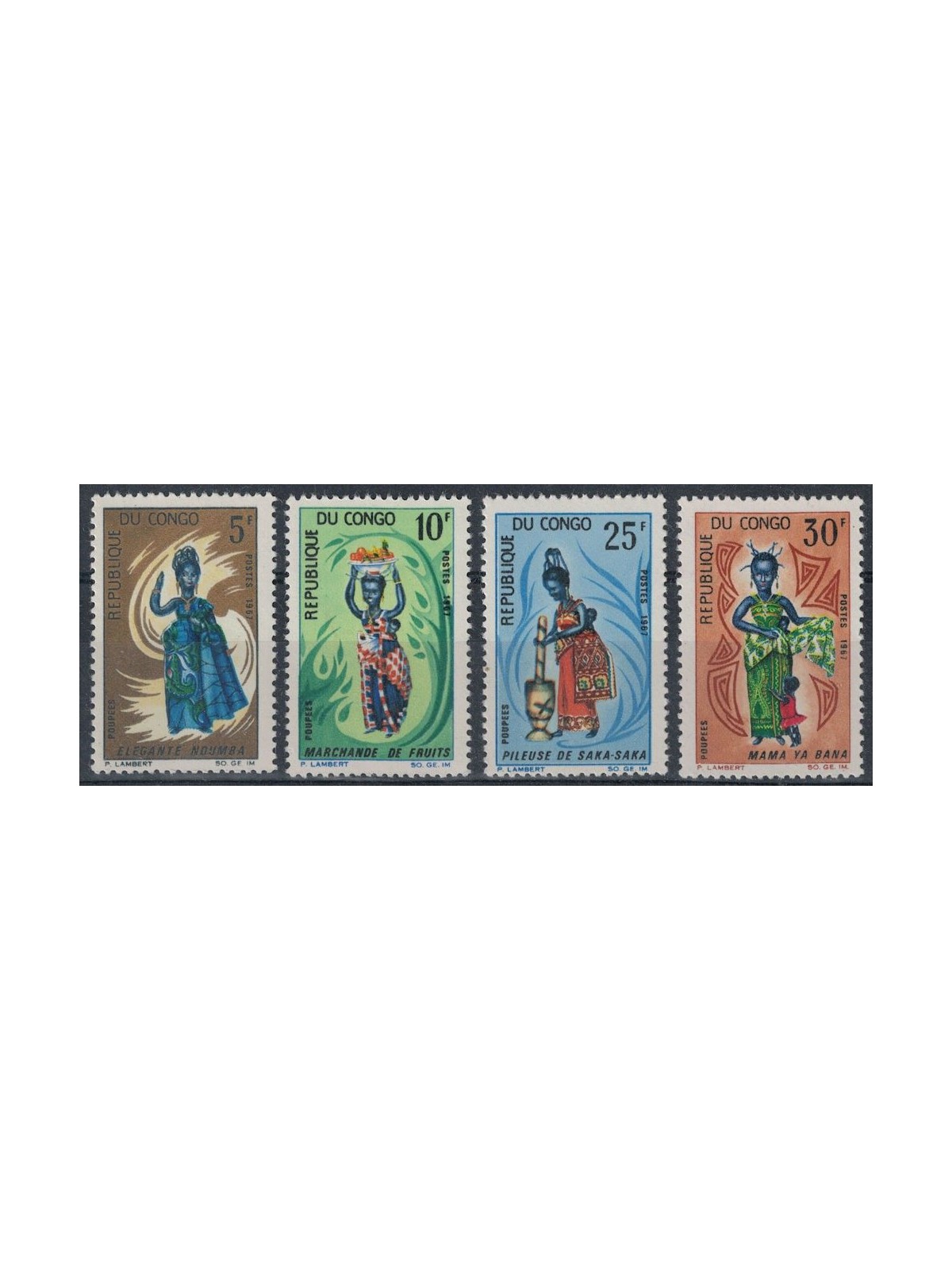 CONGO (BRAZZAVILLE) 1967 Bambole 4v MNH**