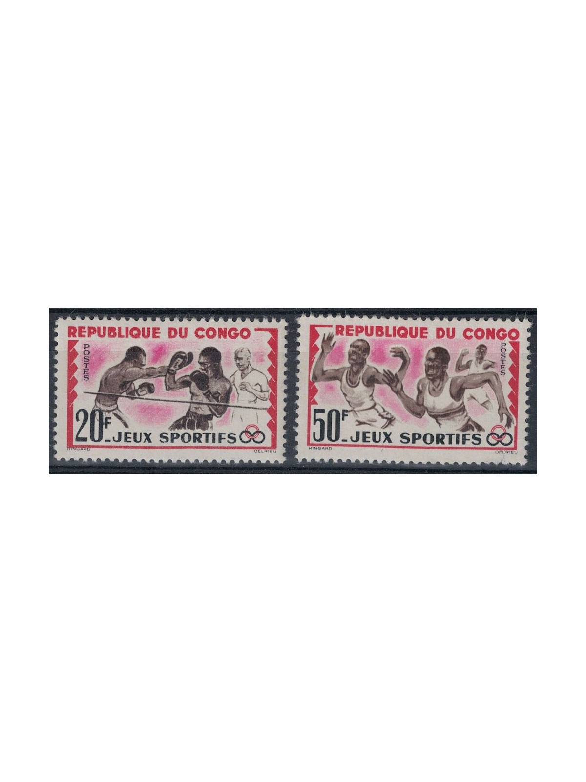 CONGO (BRAZZAVILLE) 1962 Sports Games 2v MNH**