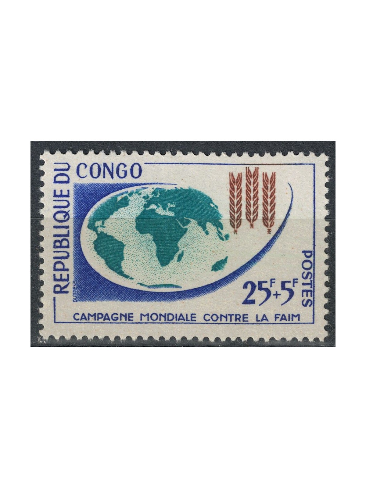 CONGO (BRAZZAVILLE) 1963 Campaign against hunger MNH**