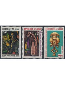 CONGO (BRAZZAVILLE) 1966 Festival Mondiale di Arti Negre 3v MNH**