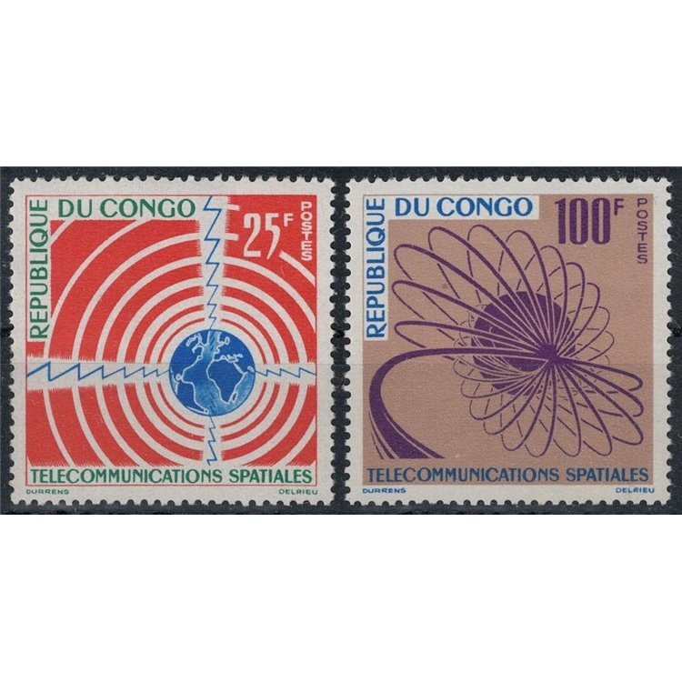 CONGO (BRAZZAVILLE) 1963 Space Telecommunications 2v MNH**