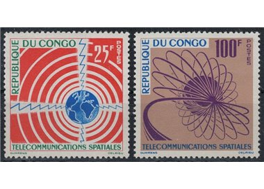 CONGO (BRAZZAVILLE) 1963 Space Telecommunications 2v MNH**