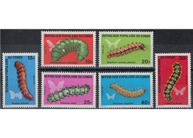 CONGO (BRAZZAVILLE) 1971 Fauna, bruchi 6v MNH**