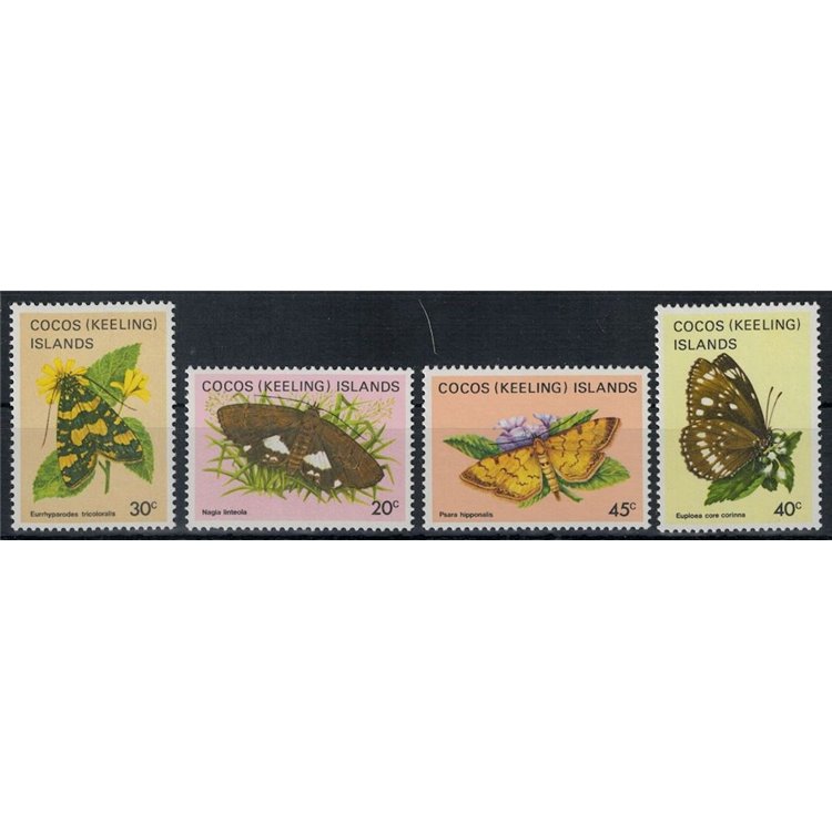 COCOS 1983 Ordinary series, butterflies (III) 4v MNH**