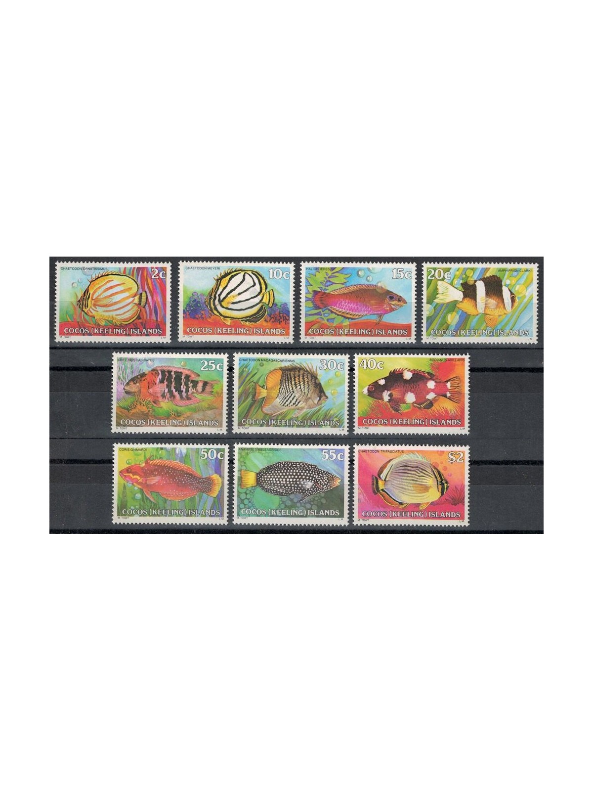 COCOS 1979-80 Serie ordinaria, pesci (II) 10v MNH**
