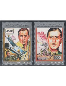 COMOROS 1990 Fiftieth Anniversary of World War II (airmail) 2v MNH**