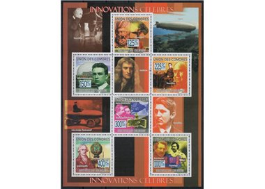 COMOROS 2009 Famous Inventions 6v MNH**
