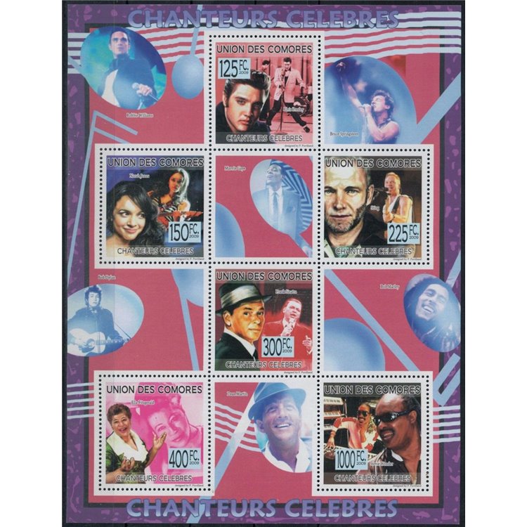 COMORE 2009 Cantanti famosi 6v MNH**