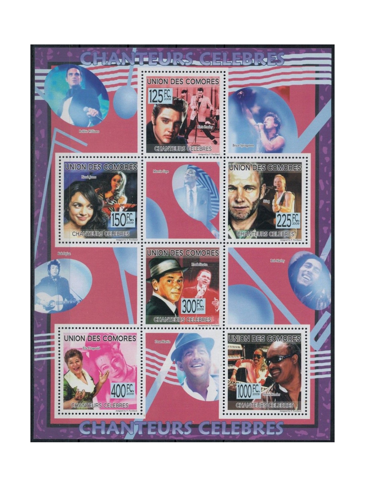 COMORE 2009 Cantanti famosi 6v MNH**