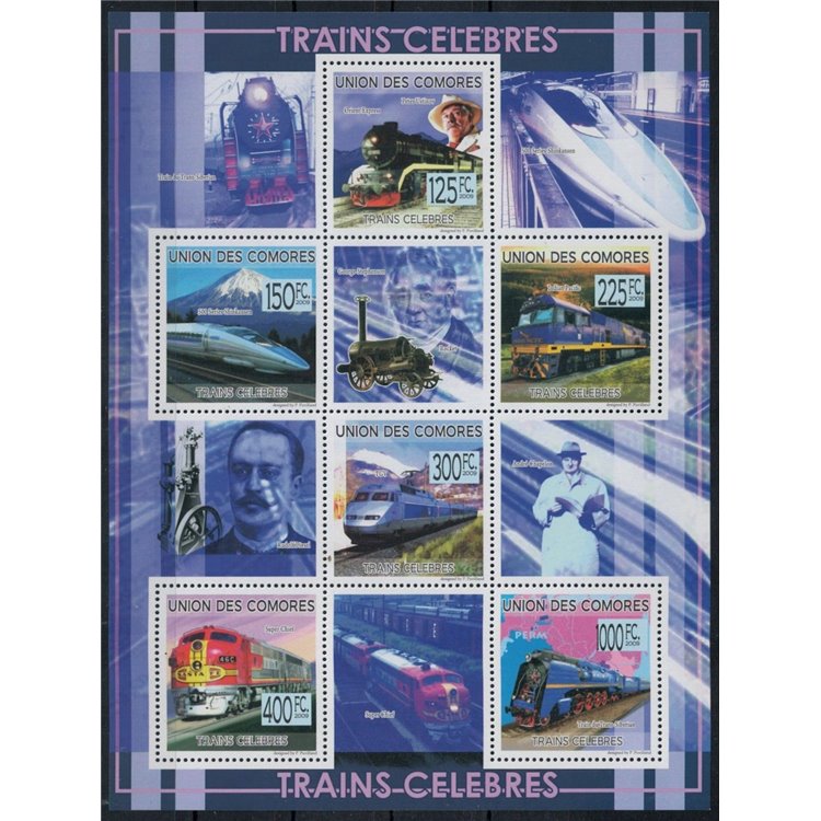 COMORE 2009 Treni famosi 6v MNH**