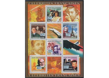 COMOROS 2009 French Personalities 6v MNH**
