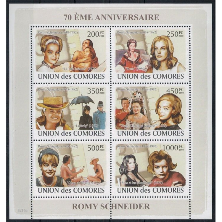 COMOROS 2009 Romy Schneider 6v MNH**