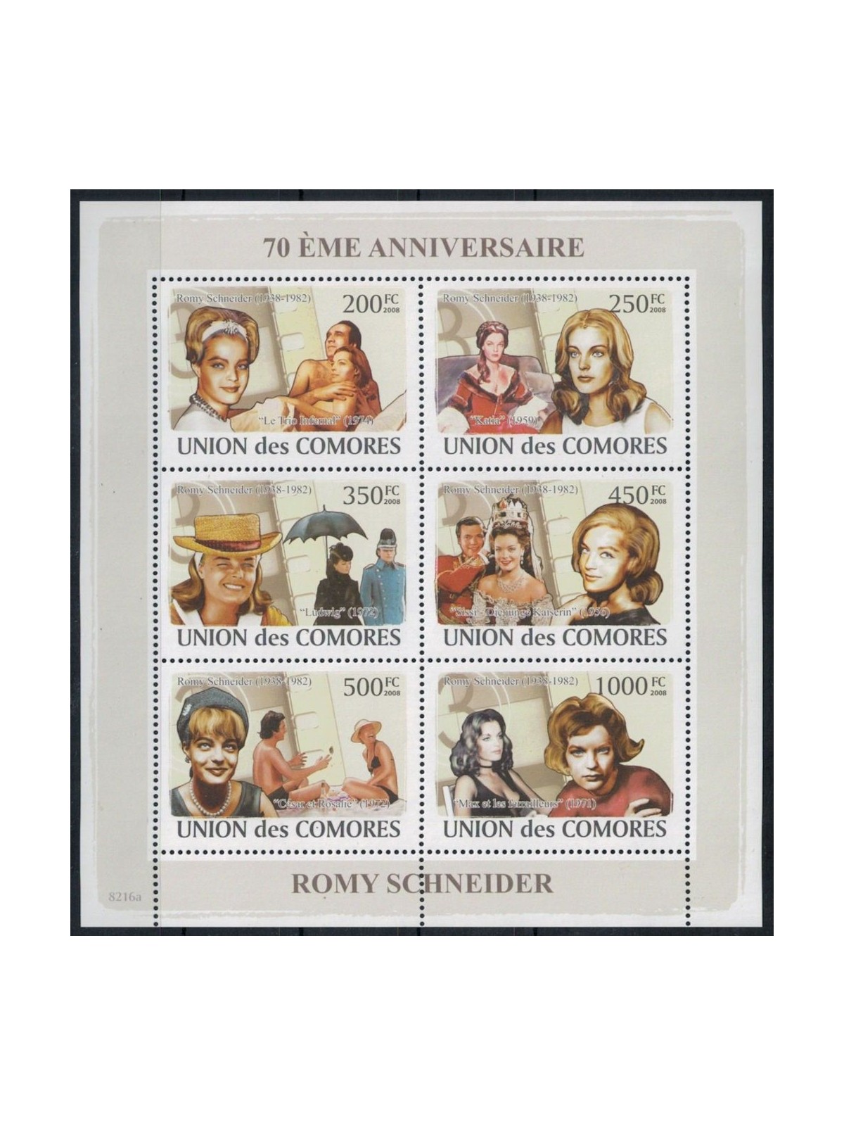 COMORE 2009 Romy Schneider 6v MNH**