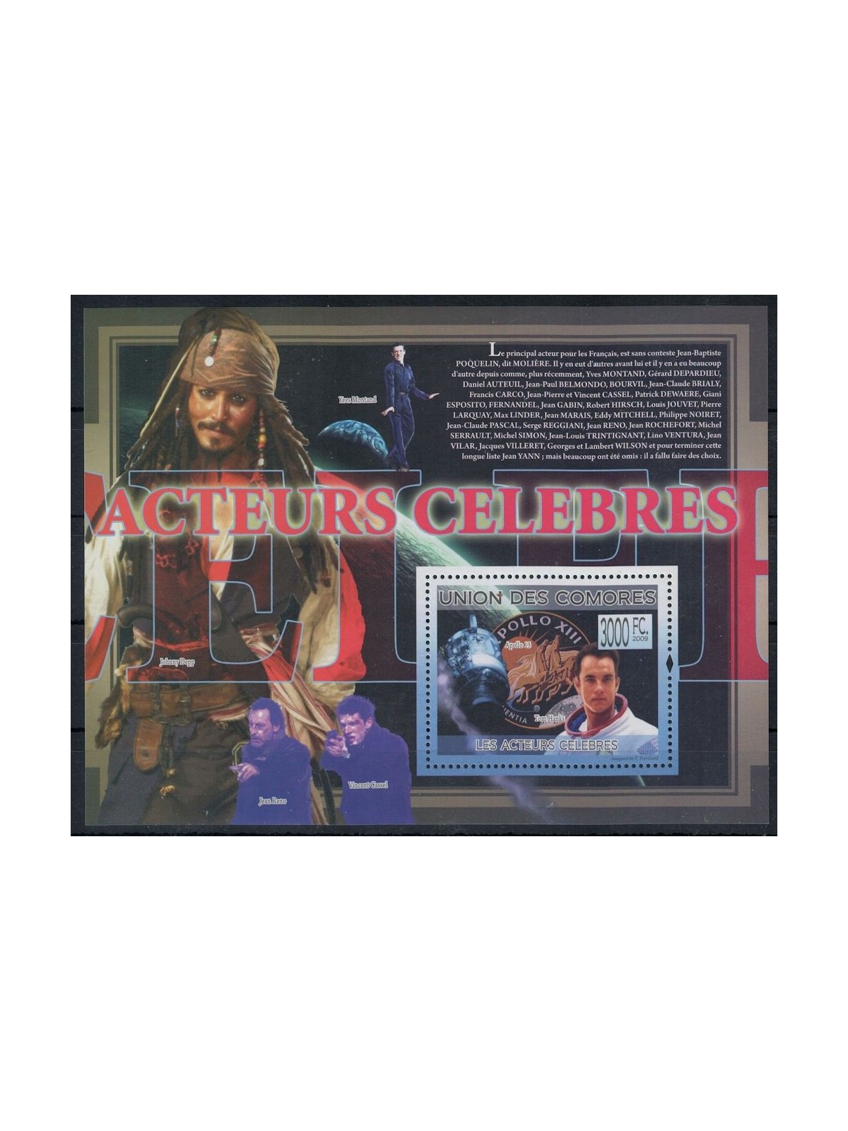 COMOROS 2009 Famous Actors (Tom Hanks) s/s MNH**