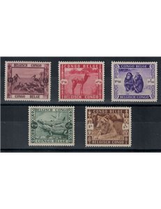 BELGIAN CONGO 1939 Leopoldville Zoo 5v MNH**