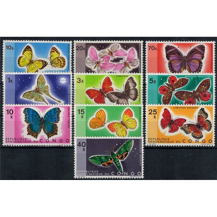 CONGO (KINSHASA) 1971 Fauna, farfalle 10v MNH**