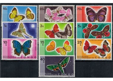 CONGO (KINSHASA) 1971 Fauna, farfalle 10v MNH**