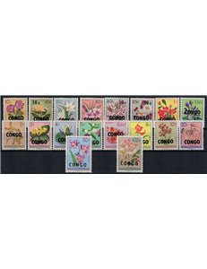 CONGO (KINSHASA) 1960 Fiori, soprastampati 18v MNH**