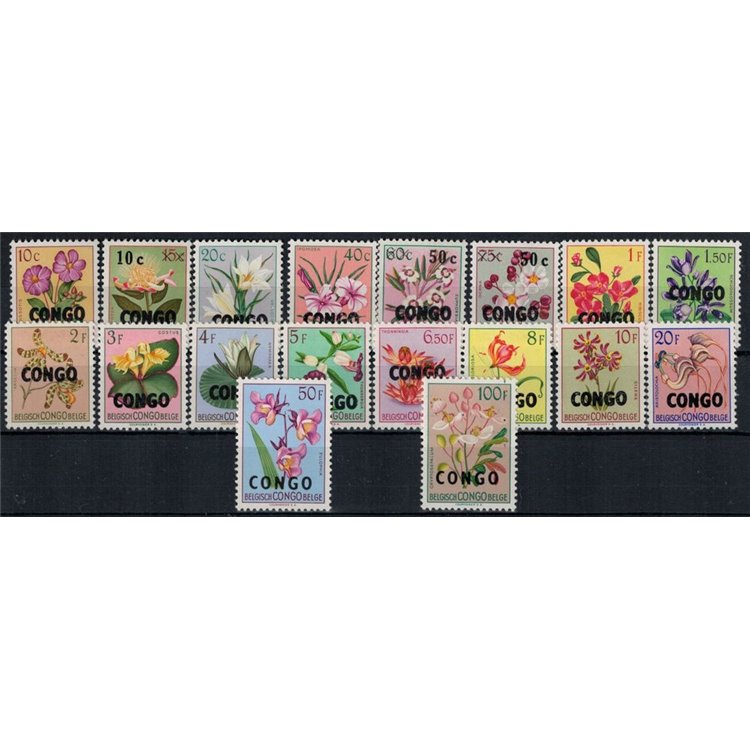 CONGO (KINSHASA) 1960 Flowers, overprinted 18v MNH**