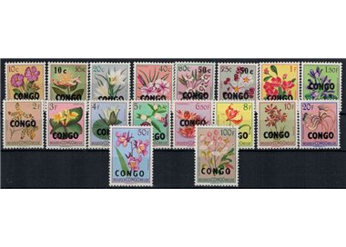 CONGO (KINSHASA) 1960 Flowers, overprinted 18v MNH**