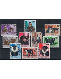 CONGO (KINSHASA) 1971 Fauna, monkeys 10v MNH**