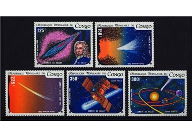 CONGO (KINSHASA) 1986 Cometa di Halley, posta aerea 5v MNH**