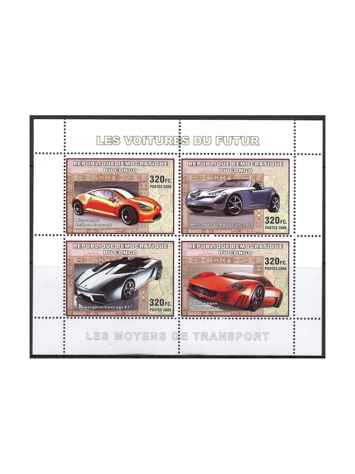 CONGO (KINSHASA) 2006 Automobili del futuro 4v MNH**
