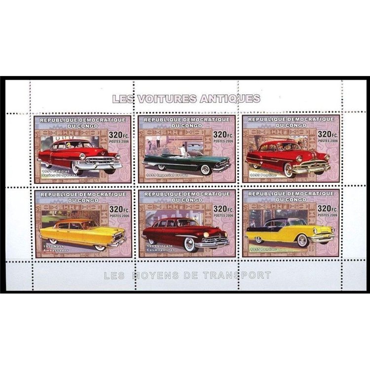 CONGO (KINSHASA) 2006 Automobili antiche 6v MNH**