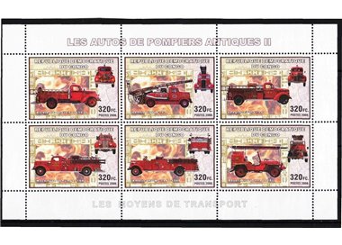 CONGO (KINSHASA) 2006 Antichi mezzi dei vigili del fuoco 6v MNH**