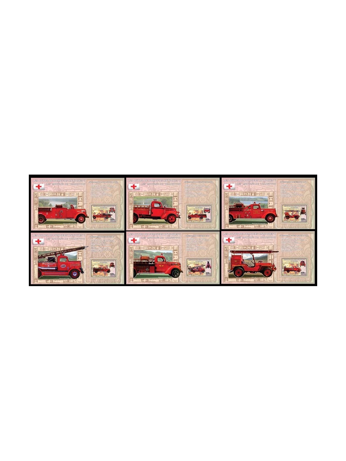 CONGO (KINSHASA) 2006 Old fire engines 6 s/s MNH**
