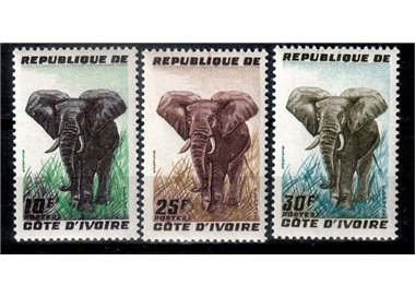 IVORY COAST 1959 Autonomous Republic, elephants 3v MNH**