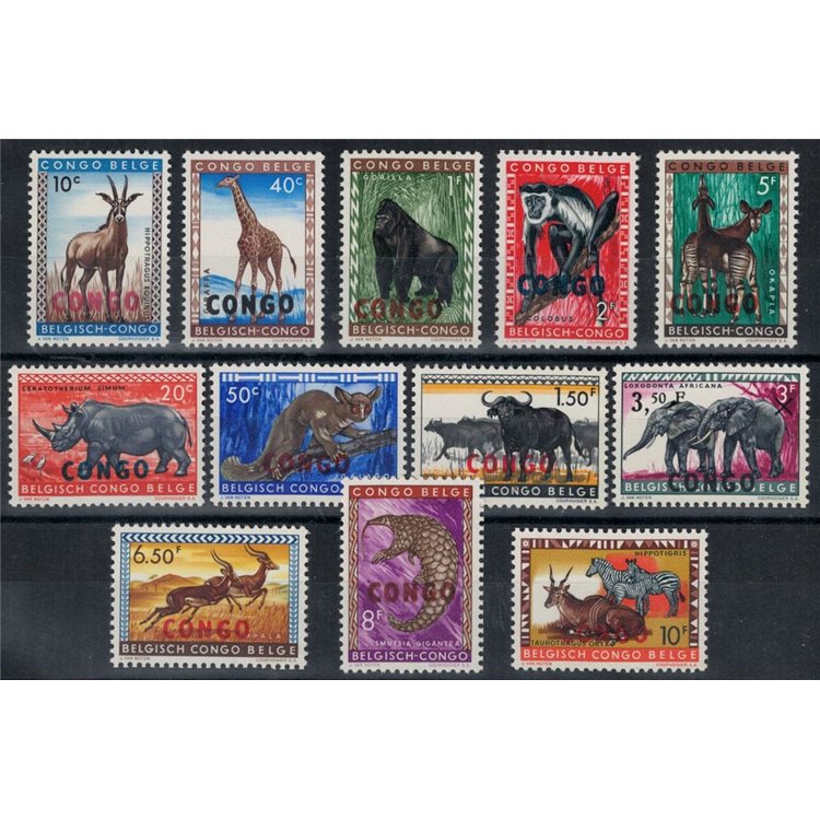 CONGO (KINSHASA) 1960 Fauna, animali 12v MNH**