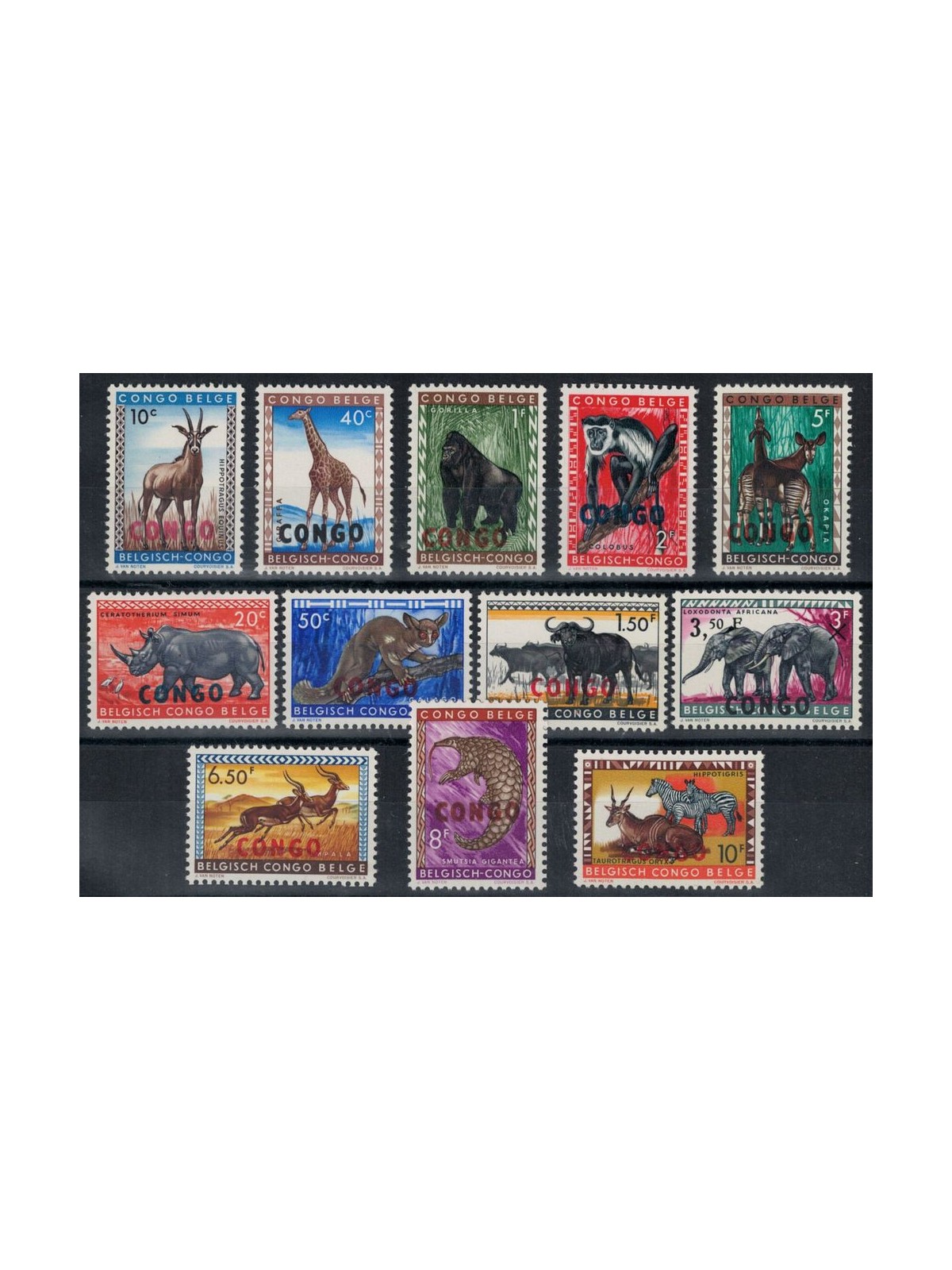 CONGO (KINSHASA) 1960 Fauna, animals 12v MNH**