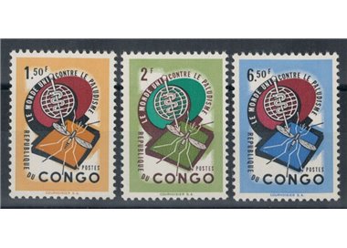 CONGO (KINSHASA) 1962 Lotta contro la malaria 3v MNH**